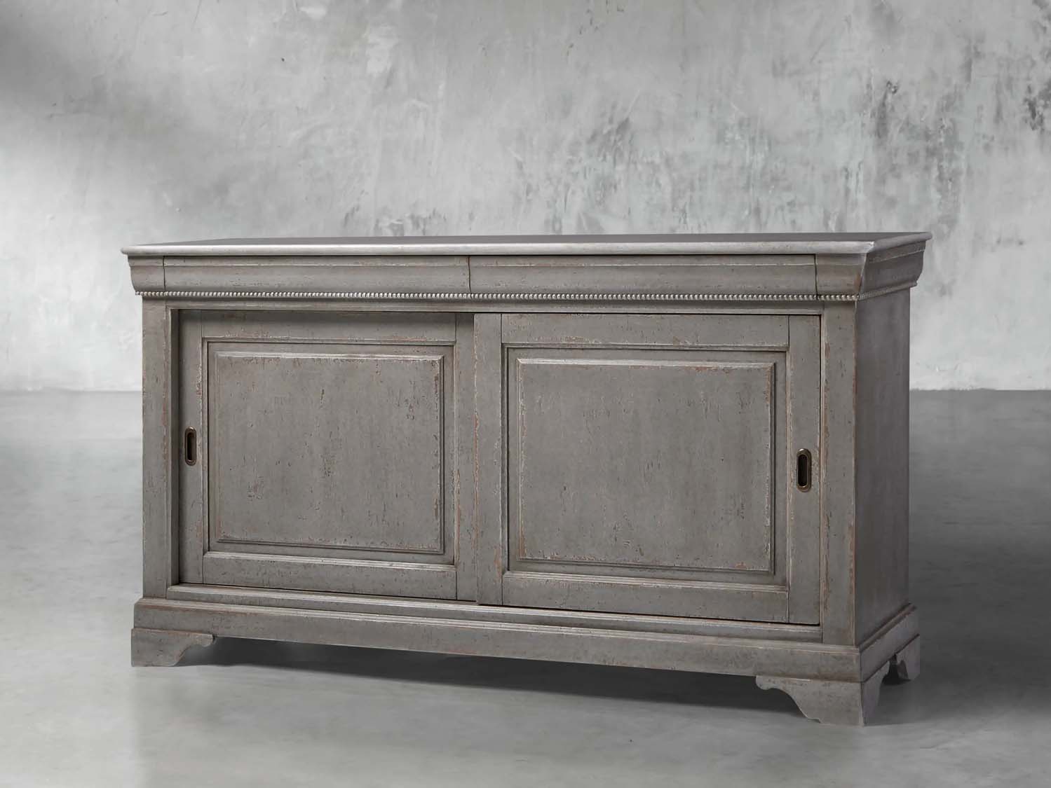 Giada Bell'Arte Vintage Console Storage Cabinet Handcrafted Italian Antique Grey Entryway Cabinet