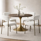 Billie Antiqued Iron Frame Dining Chair with Performance Fabric Cushion Modern Living Room Chairs