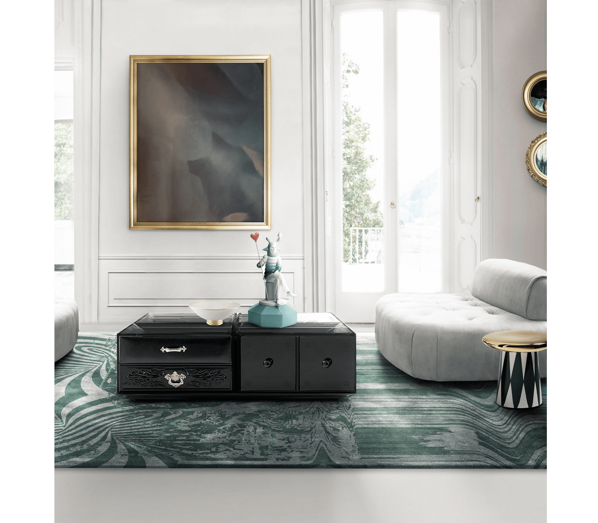 Luxury Modular Coffee Table with Geometric Design, Hidden Storage & Modern Style