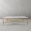 Thaddeus Metal Rectangle Marble Coffee Table Hand-Forged Living Sofa Center Tea Table