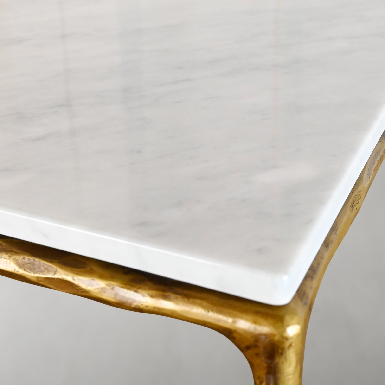 Thaddeus Metal Rectangle Marble Coffee Table Hand-Forged Living Sofa Center Tea Table