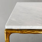 Thaddeus Metal Rectangle Marble Coffee Table Hand-Forged Living Sofa Center Tea Table
