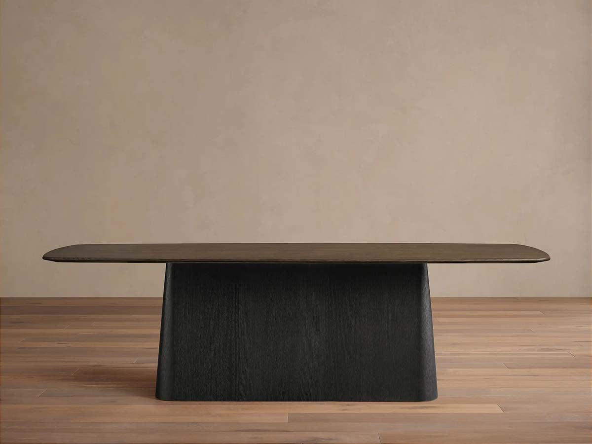 Saint Germain Wood Dining Table with Solid Oak Wood Top & Toulouse Base