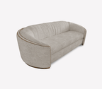 Luxury Curved Velvet Sofa with Gold Accents & Modern Designer Style