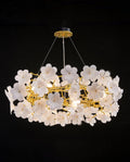 26-42 Inch Round Chandelier Modern White Flower Chandelier for Residence