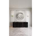 Luxury Sculptural Sideboard Cabinet with Black Gold Finish & Hidden Storage