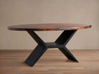 Recycled Metal Dining Table with Vertex Iron Base & One-of-a-Kind Surface