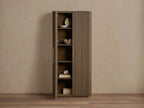 Finnley Wood Tall Cabinet Living Room Storage Cabinet with Doors Minimalist Modern Style