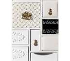 Luxury Black Sideboard Cabinet with Geometric Design & Hidden Storage
