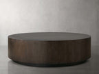 Sullivan Round Plinth Coffee Table Wood Oak Sofa Center Tea Table