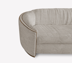Luxury Curved Velvet Sofa with Gold Accents & Modern Designer Style