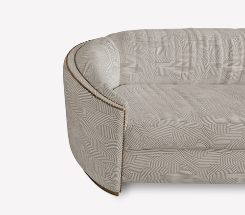 Luxury Curved Velvet Sofa with Gold Accents & Modern Designer Style