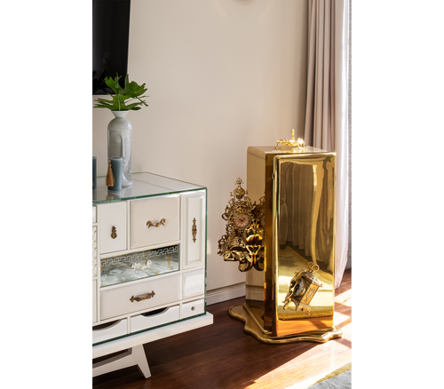 Luxury Dalí-Inspired Watch Winder Box with Surreal Sculptural Design & Gold-Plated Art Finish