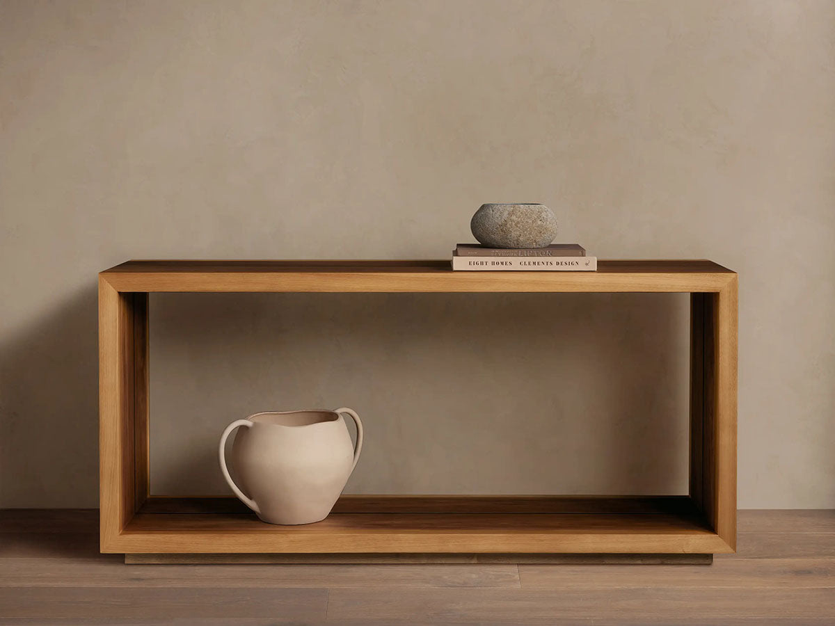 Mihaela Solid Wood Entrance Console Table Hand-Finished Hallway Entryway Table Minimalist Style