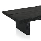 Nobu Wood Rectangular Coffee Table Sofa Center Tea Table with Burnt Noir Finish Natural Feel