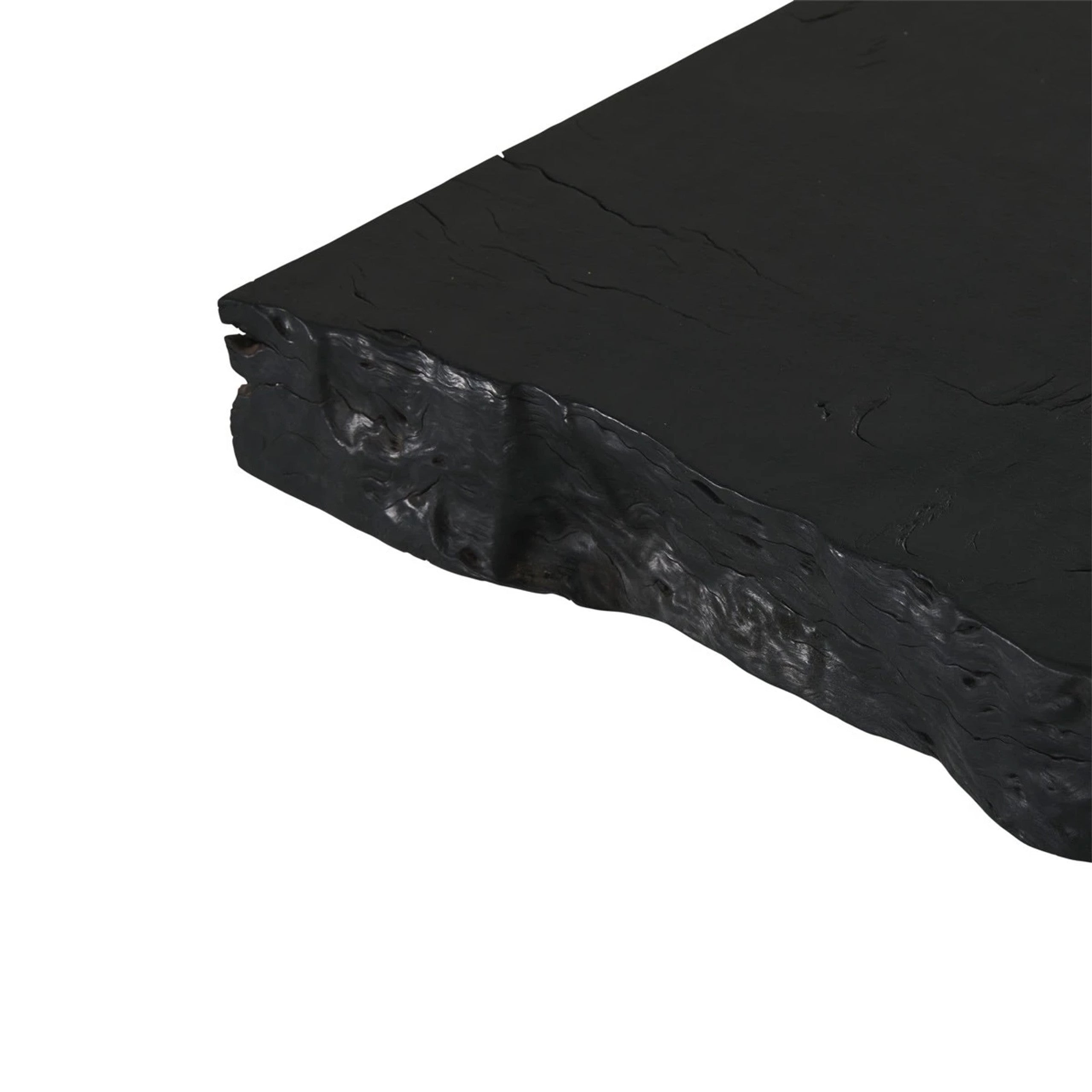 Nobu Wood Rectangular Coffee Table Sofa Center Tea Table with Burnt Noir Finish Natural Feel