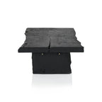 Nobu Wood Rectangular Coffee Table Sofa Center Tea Table with Burnt Noir Finish Natural Feel