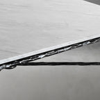 Thaddeus Metal Rectangle Marble Coffee Table Hand-Forged Living Sofa Center Tea Table