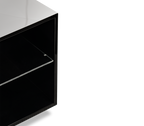 Luxury Black Gold TV Stand Cabinet with Sculptural Design & Media Storage