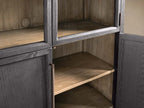 Hattie Glass Tall Display Cabinet Oak Wood Living Room Storage Cabinet Hattie Glass Tall Display Cabinet Arched with Solid Oak Wood Living Room Storage Cabinet