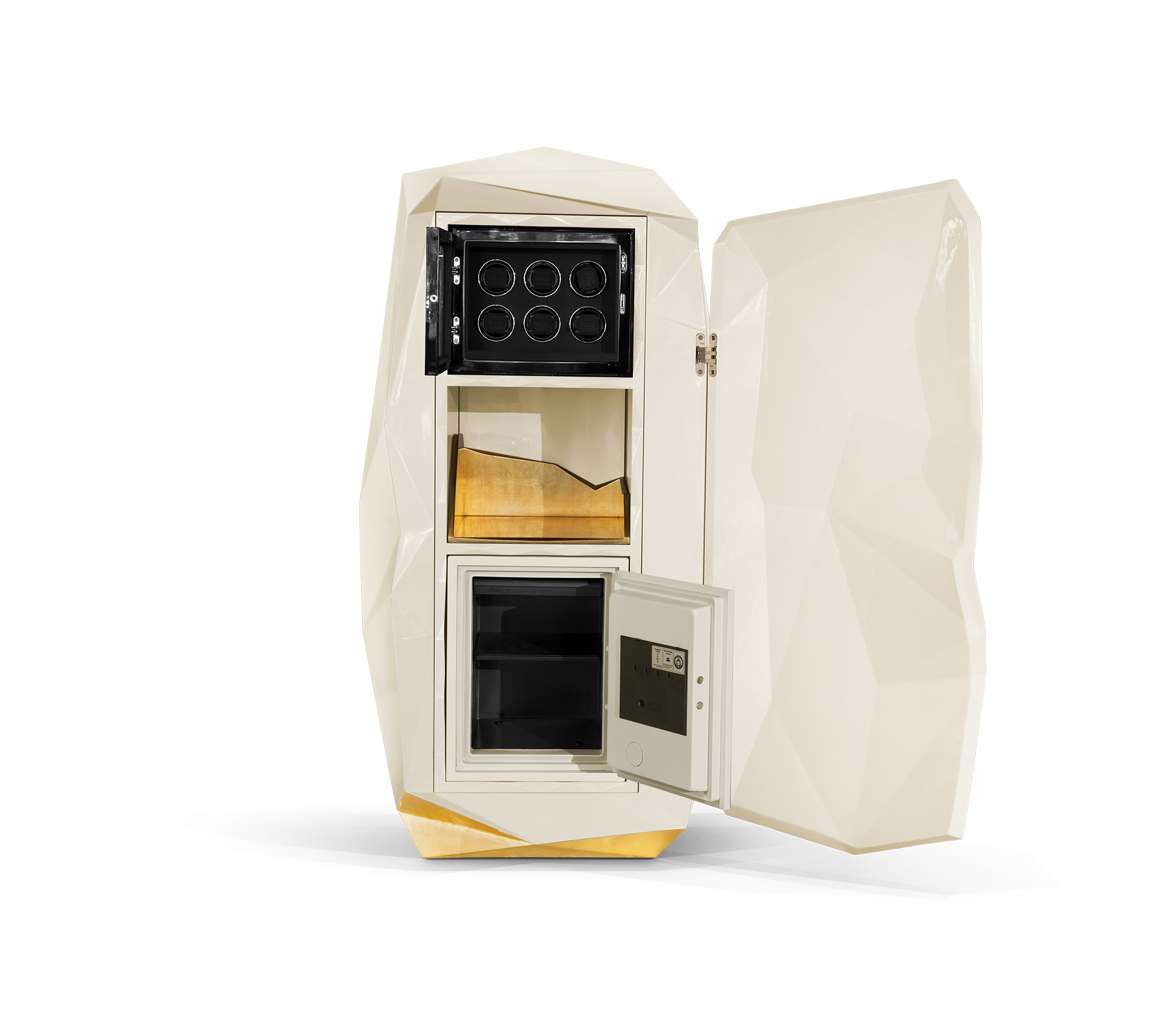 Luxury Diamond Floor Safe with Hidden Watch Winder & Certified High-Security Storage System
