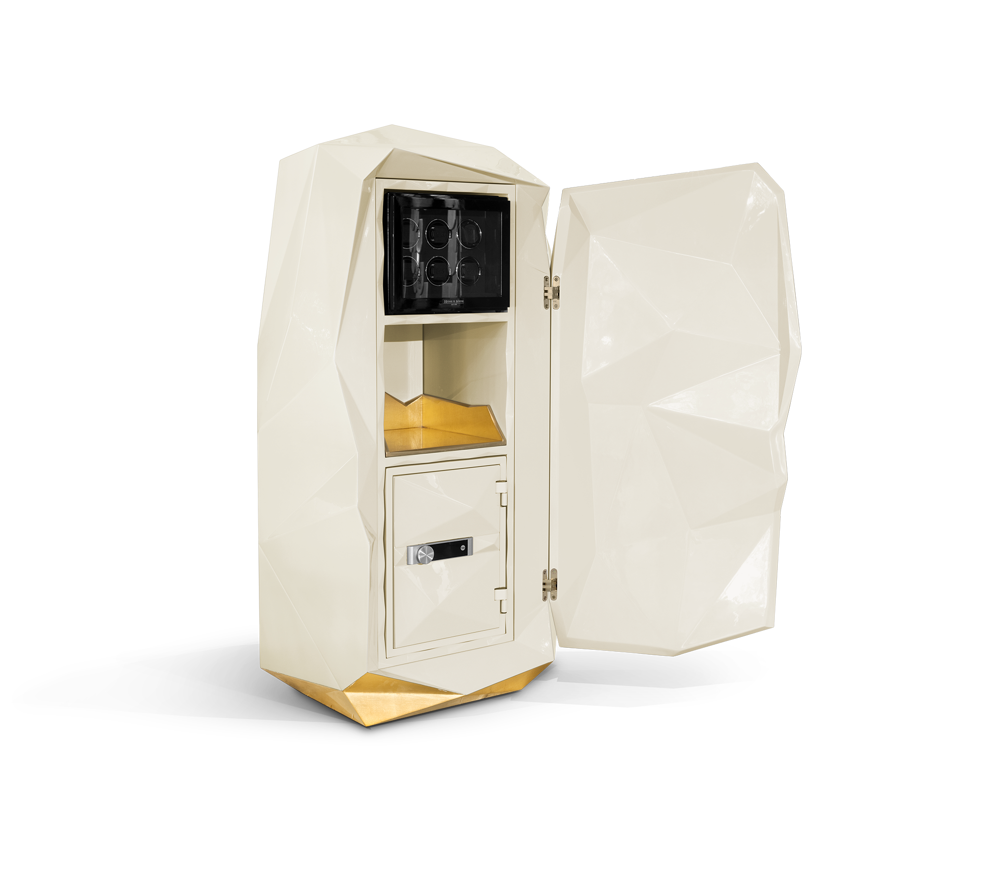 Luxury Diamond Floor Safe with Hidden Watch Winder & Certified High-Security Storage System