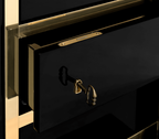 Luxury Collectible Vault Safe with Gold-Plated Finish & Secret Dial Lock System