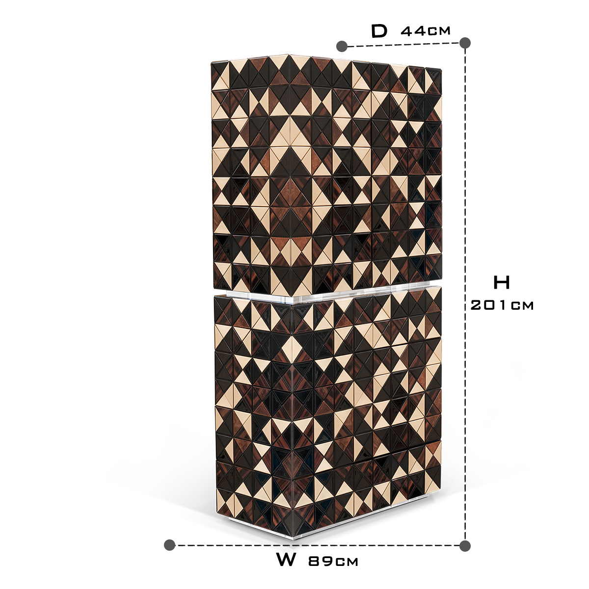 Luxury Walnut Curio Cabinet with Pixel-Inspired Design & Hidden Storage