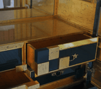 Luxury Display Cabinet with Geometric Pixel Design, Glass Shelves & Storage