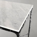 Thaddeus Metal Rectangle Marble Desk Hand-Forged Office Desk Computer Desk