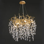 24-40 Inch Round Chandelier Gold Tree Branch Chandelier for Bedroom
