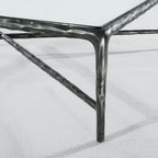 Thaddeus Metal Rectangular Glass Coffee Table Hand-Forged Living Sofa Center Tea Table