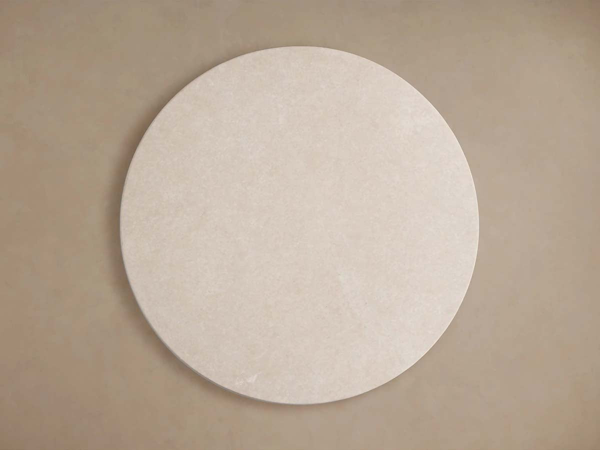 Saint Germain Round Dining Table with Marble Top Wood Dauphine Base
