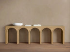 Console d'entrée Hattie en chêne massif, style rustique