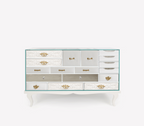 Luxury Patchwork Wood Sideboard Buffet Cabinet with Hidden Storage