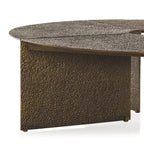 Bowie Couchtisch mit gehämmertem Couch-Zentral-Teetisch aus Aluminiumguss in Antikbronze