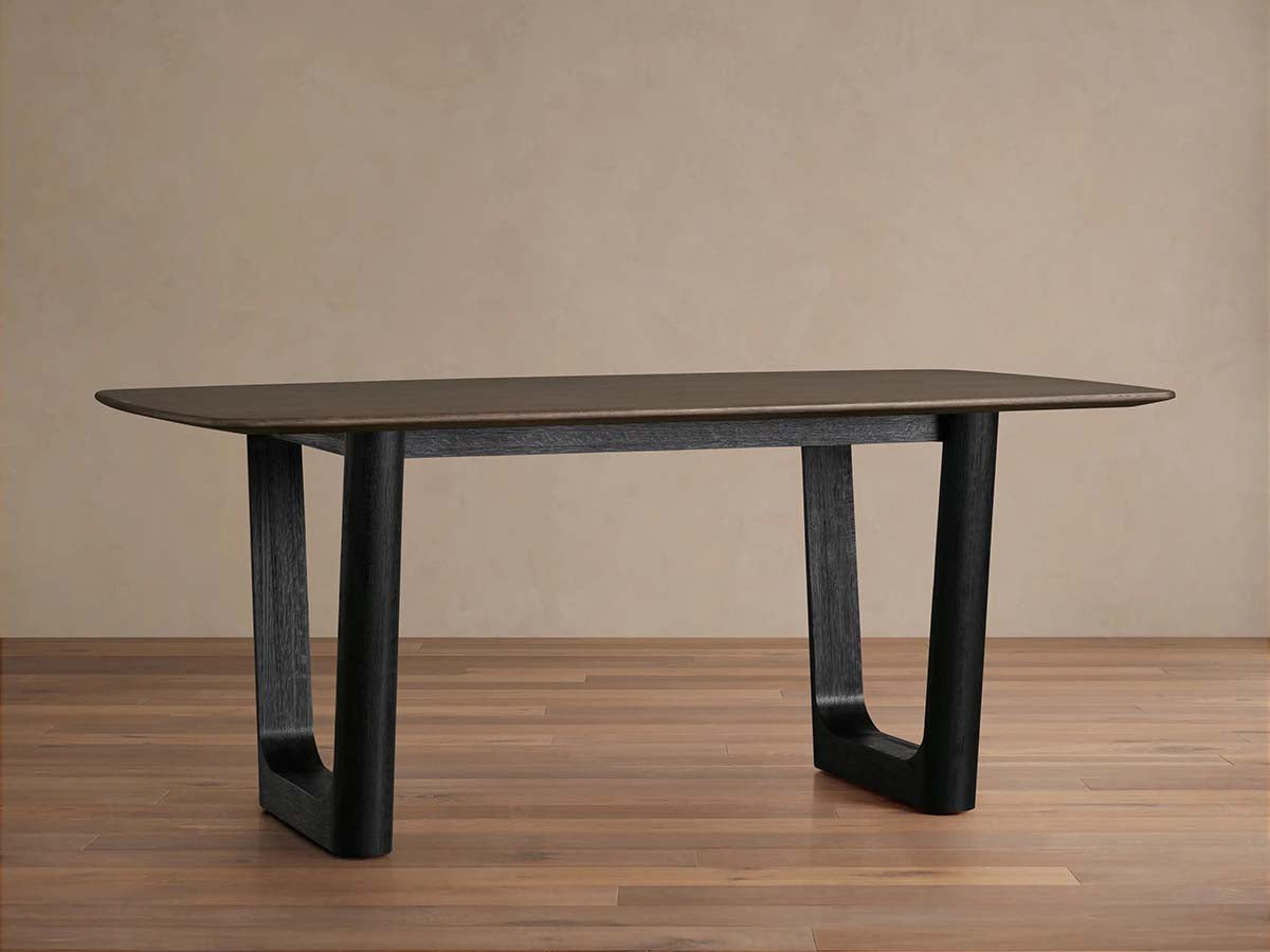 Saint Germain Wood Rectangle Dining Table with Solid Oak Top Rennes Base
