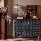 Amalfi Wood Sideboards Buffet Cabinet Hand-Painted Distressed Entrance Storage Cabinet