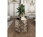Luxury Anodized Metal Sideboard Cabinet with Pixel-Inspired Design & Hidden Storage