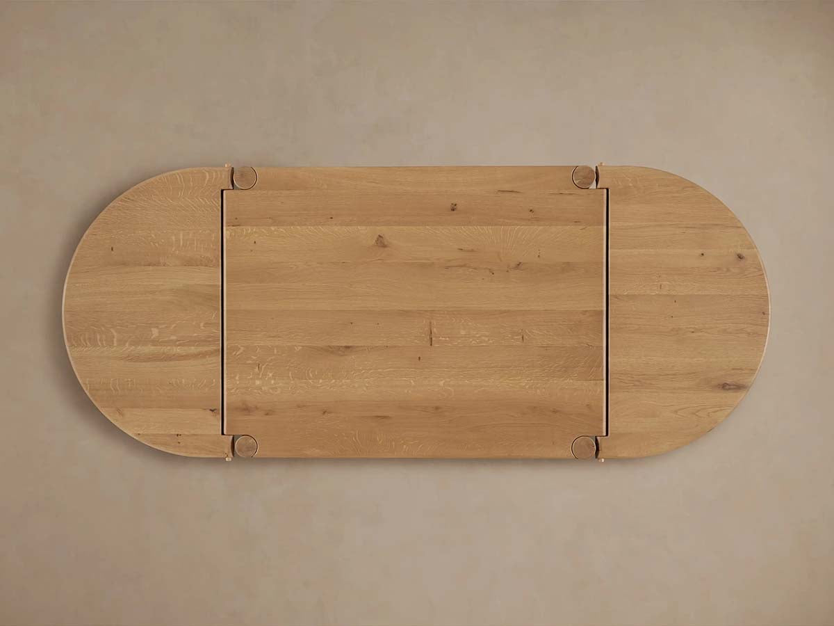 Sulina Wood Oak Extension Dining Table Drop-Leaf Design