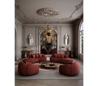 Luxury Calacatta Marble Coffee Table with Black Sculptural Base & Modern Design