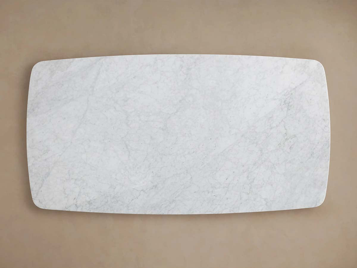 Saint Germain Stone Dining Table with Natural Marble Top Wood Dauphine Base