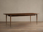 Ross Extension Dining Table with Solid Walnut Wood Self-Storing Leaf Mid-Century Style