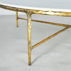 Thaddeus Metal Marble Round Coffee Table Hand-Forged Style O & X Living Sofa Center Tea Table