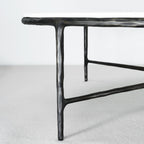 Thaddeus Metal Marble Round Coffee Table Hand-Forged Style O & X Living Sofa Center Tea Table