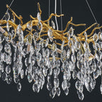 48-72 Zoll langer linearer Kronleuchter, goldener Baumzweig-Kronleuchter für Esszimmer