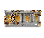 Luxury Mirrored Sideboard Buffet Cabinet with Gold Accents & Modern Storage
