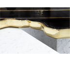 Luxury Black & White Coffee Table with Sculptural Design & High Gloss Finish