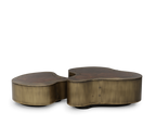 Luxury Hammered Brass Coffee Table with Wave Sculptural Design & Artisan Craftsmanship