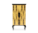 Luxury Sculptural Display Cabinet with Glass Shelves & Designer Storage